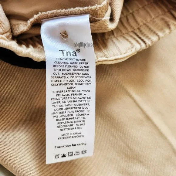 NWT TNA Aritzia Belted Cargo Pant Gd Humus Beige XS - Picture 13 of 13